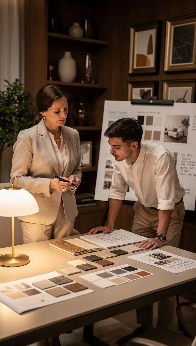 Cozy studio showcasing sustainable textiles and decor choices.